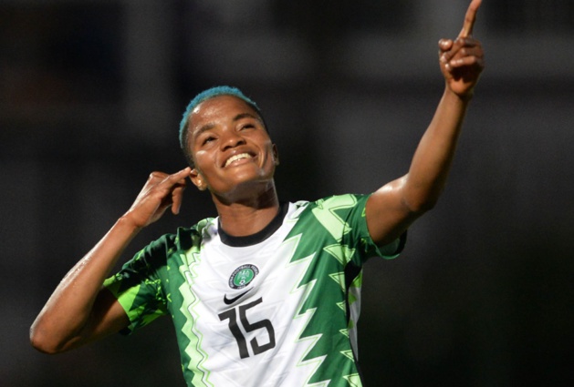 Rasheedat Ajibade, buteuse et passeuse contre le Burundi (photo CAF) Rasheedat Ajibade, buteuse et passeuse contre le Burundi (photo CAF)