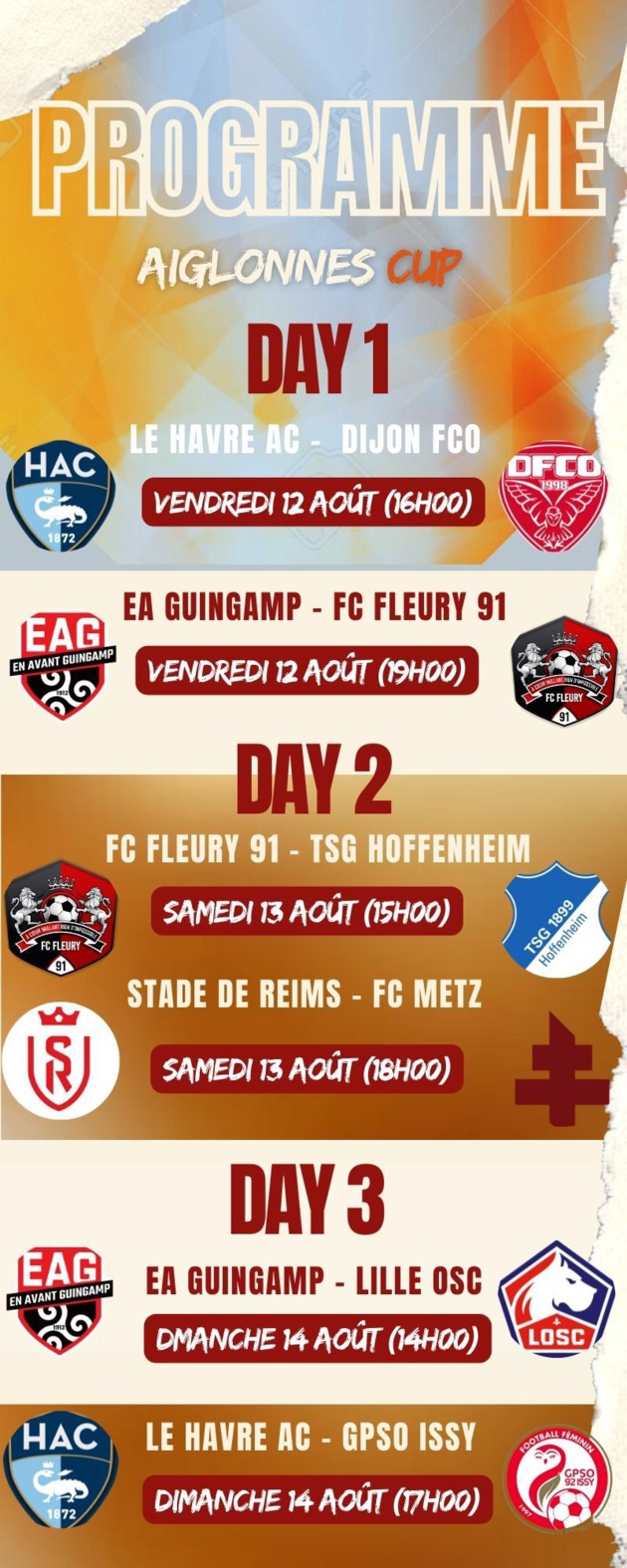 AIGLONNES CUP - Un beau plateau à FONTAINEBLEAU ce week-end AIGLONNES CUP - Un beau plateau à FONTAINEBLEAU ce week-end