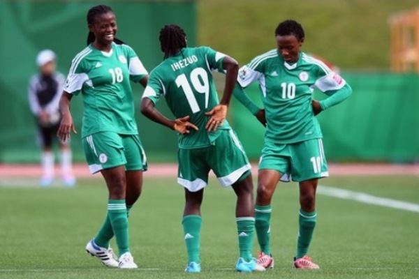 Les Nigerianes dansent sur leur deuxième but (photo FIFA.com)