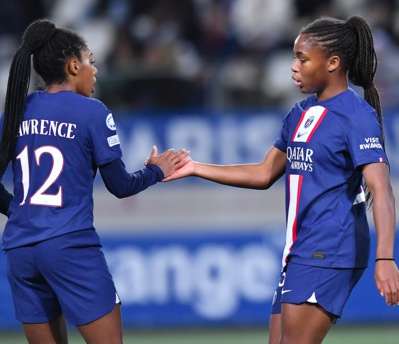 Lawrence et Folquet sur le dernier but parisien (photo PSG) Lawrence et Folquet sur le dernier but parisien (photo PSG)