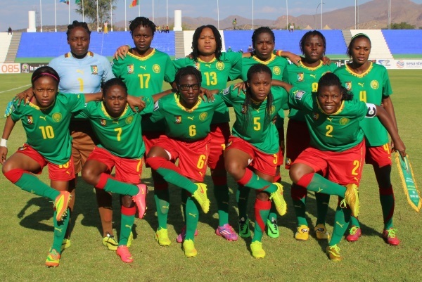 Yvonne Leuko (n°4), Francine Zouga (n°6), Michelle Ngono Mani (n°9) et Grace Yango (n°10) évoluent en France (photo CAF)