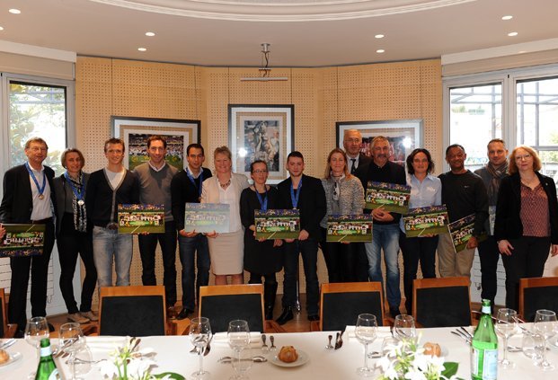 Le staff U20, troisième du dernier Mondial, reçu à la FFF (photo FFF)