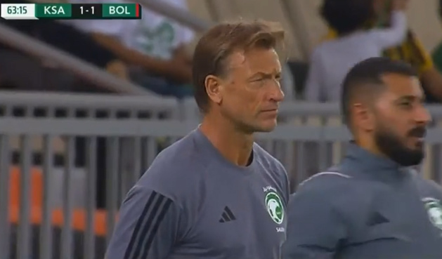 Hervé Renard ce mardi soir lors de son dernier match avec l'Arabie Saoudite Hervé Renard ce mardi soir lors de son dernier match avec l'Arabie Saoudite