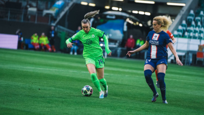 Jill Roord face à Kheira Hamraoui (photo VfL) Jill Roord face à Kheira Hamraoui (photo VfL)