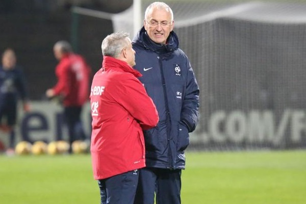 Philippe Bergerôo avec son adjoint Thierry Asseloos (photo FFF)