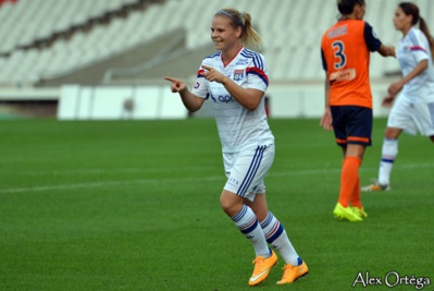 Eugénie Le Sommer signe un doublé devant Montpellier Eugénie Le Sommer signe un doublé devant Montpellier