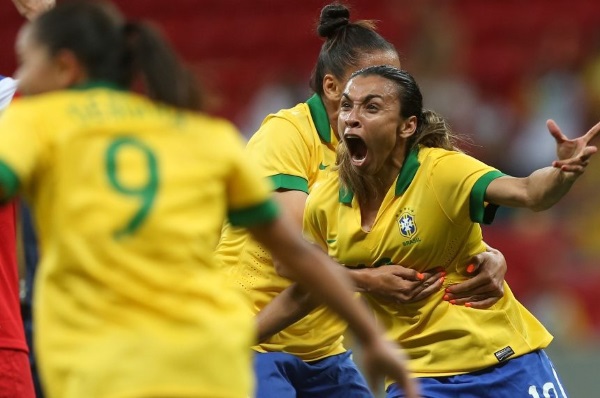 Marta réussit le hat-trick face aux USA (photo CBF)