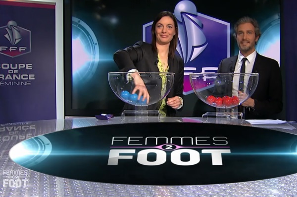 Corinne Diacre et Romain Balland lors de Femmes 2 Foot (source : Eurosport)