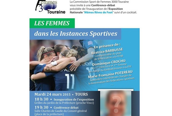 Conférence - Débat : « Les Femmes dans les Instances Sportives » ce mardi 24 mars à Tours (19h30) Conférence - Débat : « Les Femmes dans les Instances Sportives » ce mardi 24 mars à Tours (19h30)