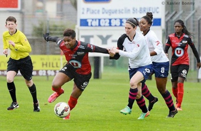 Oparanozie a inscrit le seul but guingampais (photo Xavier Bony)