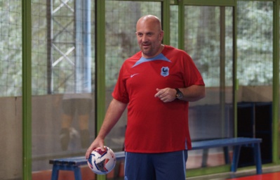 Le sélectionneur lors du stage à Clairefontaine (photo Sébastien Duret)