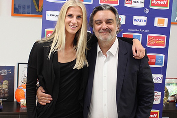 Sofia Jakobsson avec Laurent Nicollin (photo MHSC)