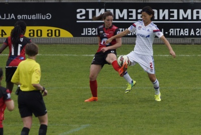 Saki Kumagai et l'OL terminent par un succès trois buts à zéro (photo Sébastien Duret)