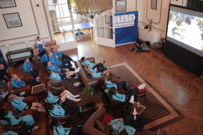 Les Bleues ont suivi le match au Château à Clairefontaine (photo FFF) Les Bleues ont suivi le match au Château à Clairefontaine (photo FFF)