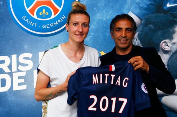 Anja Mittag avec son nouvel entraîneur (photo PSG)