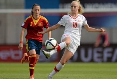 Alisha Lehmann et la Suisse n'ont pas réédité la performance de l'Allemagne en demi (photo UEFA.com) Alisha Lehmann et la Suisse n'ont pas réédité la performance de l'Allemagne en demi (photo UEFA.com)