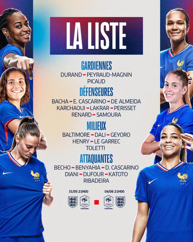 Bleues - BENYAHIA et RIBADEIRA appelées, MAJRI absente Bleues - BENYAHIA et RIBADEIRA appelées, MAJRI absente