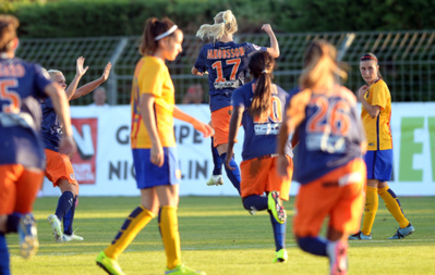 Sofia Jakobsson a égalisé face au FC Barcelone (photo MHSC)