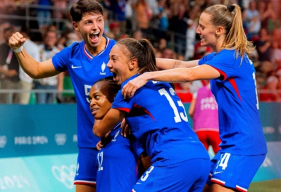 La joie sur l'ouverture du score (photo X@equipedefrancef) La joie sur l'ouverture du score (photo X@equipedefrancef)