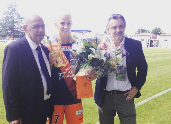 Marcel Basque avec Sofia Jakobsson et Laurent Nicollin (photo MHSC)