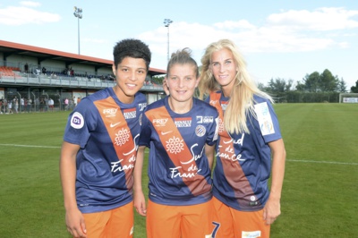 Les trois buteuses face à Guingamp (photo MHSC)