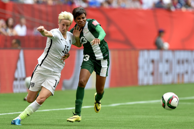 Ngozi Ebere au duel avec Megan Rapinoe lors du mondial (photo archive) Ngozi Ebere au duel avec Megan Rapinoe lors du mondial (photo archive)