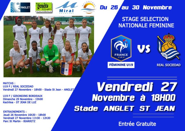 U19 - Deux matchs amicaux et 21 joueuses retenues en stage à Anglet U19 - Deux matchs amicaux et 21 joueuses retenues en stage à Anglet