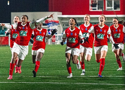 Les Rémoises en ébullition après avoir sorti Lyon (photo SDR) Les Rémoises en ébullition après avoir sorti Lyon (photo SDR)