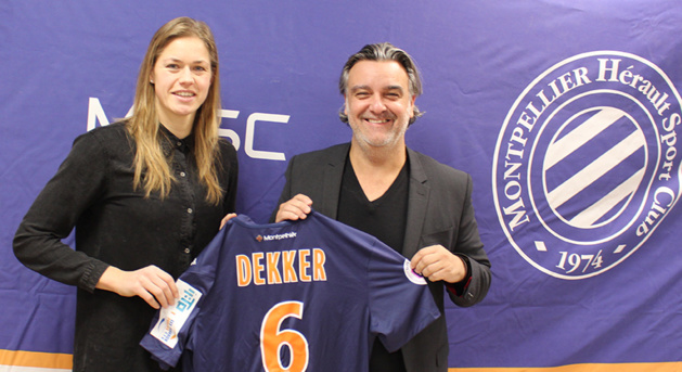 Anouk Dekker avec Laurent Nicollin (photo MHSC) Anouk Dekker avec Laurent Nicollin (photo MHSC)