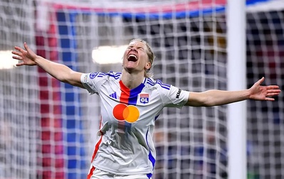La joie libératrice d'Ada Hegerberg (photo UEFA.com) La joie libératrice d'Ada Hegerberg (photo UEFA.com)