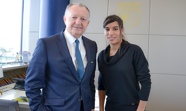 Jean-Michel Aulas et Amel Majri (photo OLweb)