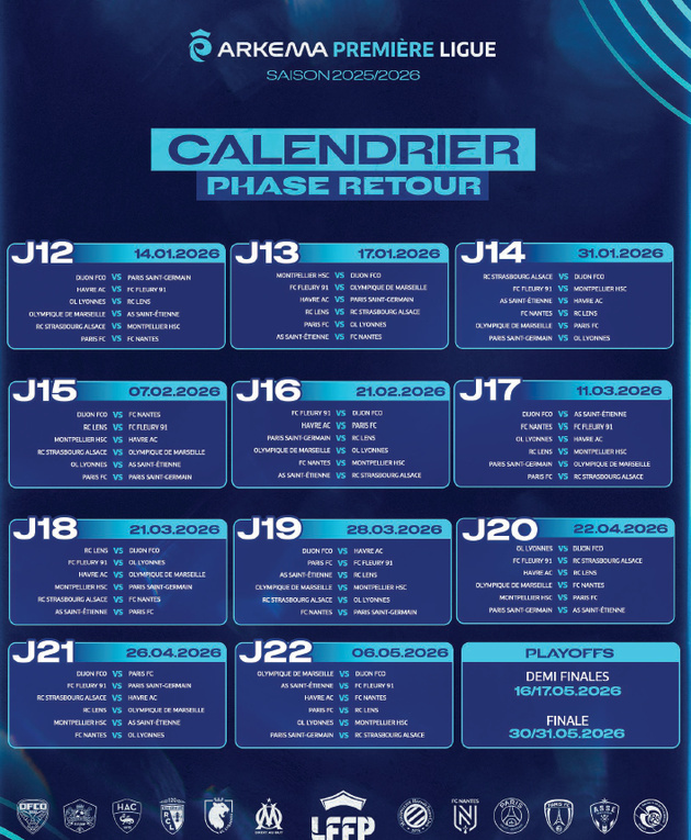 Première Ligue - Le calendrier publié : OL - OM et LENS - PSG pour débuter la saison