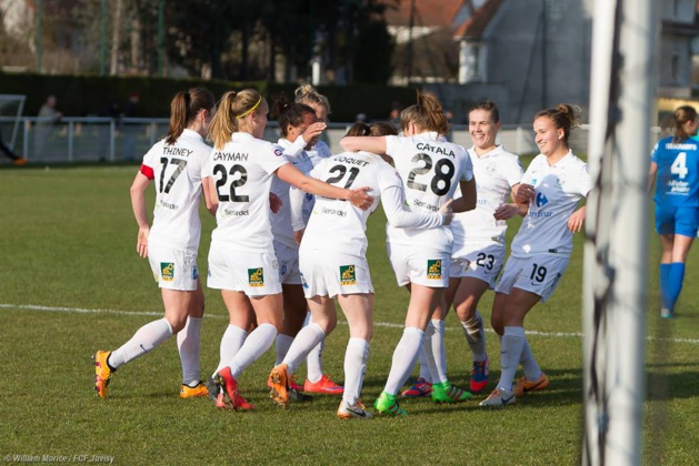 Les Juvisiennes réagissent après la pause (photo William Morice/FCF Juvisy) Les Juvisiennes réagissent après la pause (photo William Morice/FCF Juvisy)