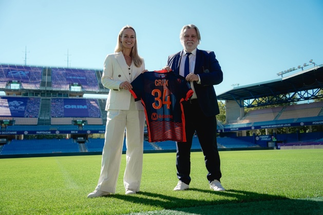 Bex Smith et Laurent Nicollin au stade de la Mosson (photo MHSC)