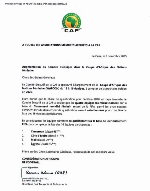 CAN 2026 - La CAF change le nombre de qualifiés après la fin des qualifications CAN 2026 - La CAF change le nombre de qualifiés après la fin des qualifications