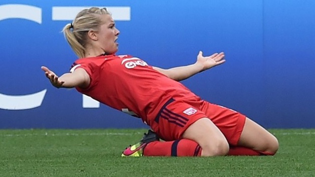 Ada Hegerberg a marqué son 13e but lors de la finale (photo UEFA.com)