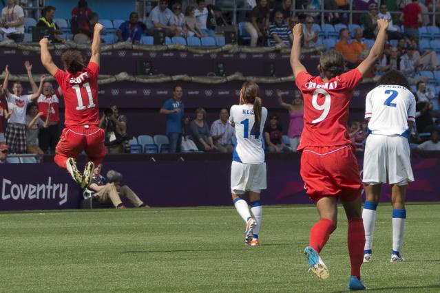 Coventry, 9 août 2012, le Canada s'impose à la 92e minute (photo Eric Baledent/LMP)