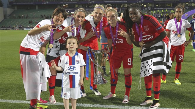 Kumagai, Abily, Petit, Le Sommer et Mbock sont du voyage en Norvège (photo UEFA.com)