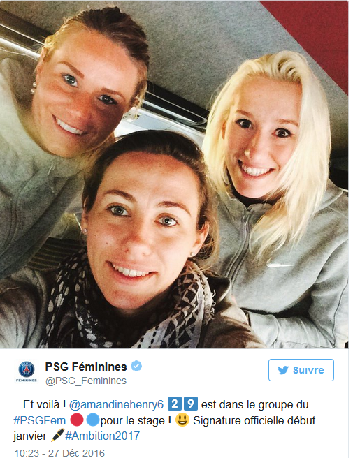 #D1F - Amandine HENRY en stage avec le PSG avant de signer début janvier #D1F - Amandine HENRY en stage avec le PSG avant de signer début janvier