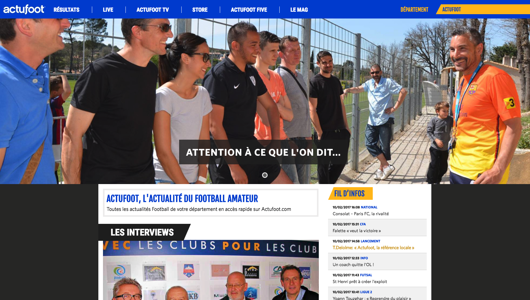 L'actualité de votre département sur Actufoot !