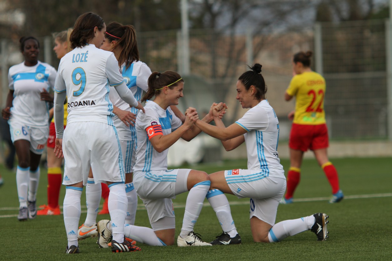 Pizzala et Brétigny, les buteuses olympiennes du jour (photo OM.net)