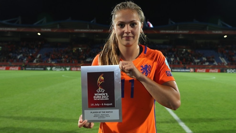 Lieke Martens, joueuse du match contre la Belgique et la Norvège