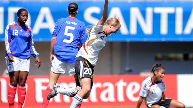 En 2008, la France termine 4e battue par l'Allemagne (photo FIFA)