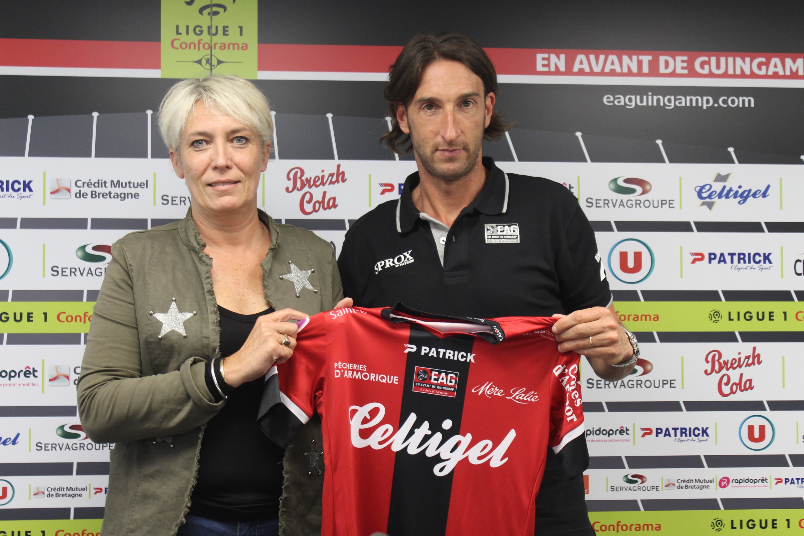 Frédéric Biancalani, ici avec la manager Marlène Bouëdec, a été présenté le 6 juin dernier (photo EAG)