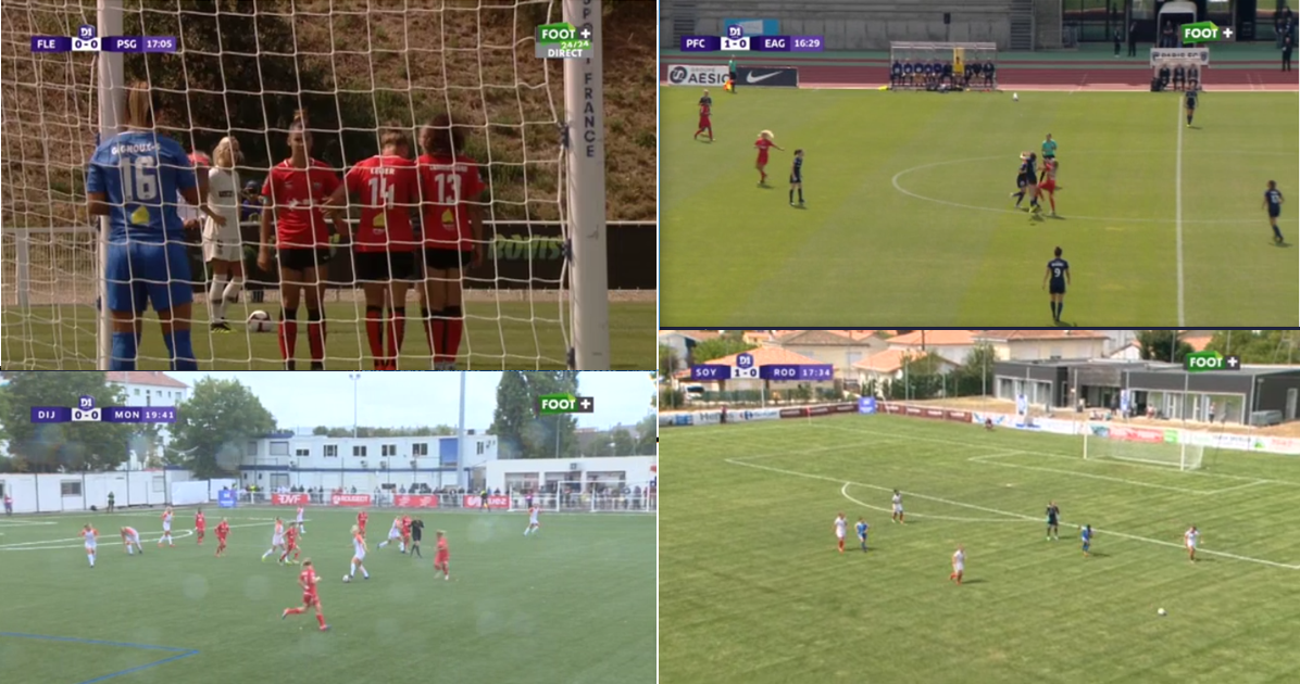 Quatre matchs en simultané étaient proposés samedi sur Foot+ (montage Sébastien Duret)