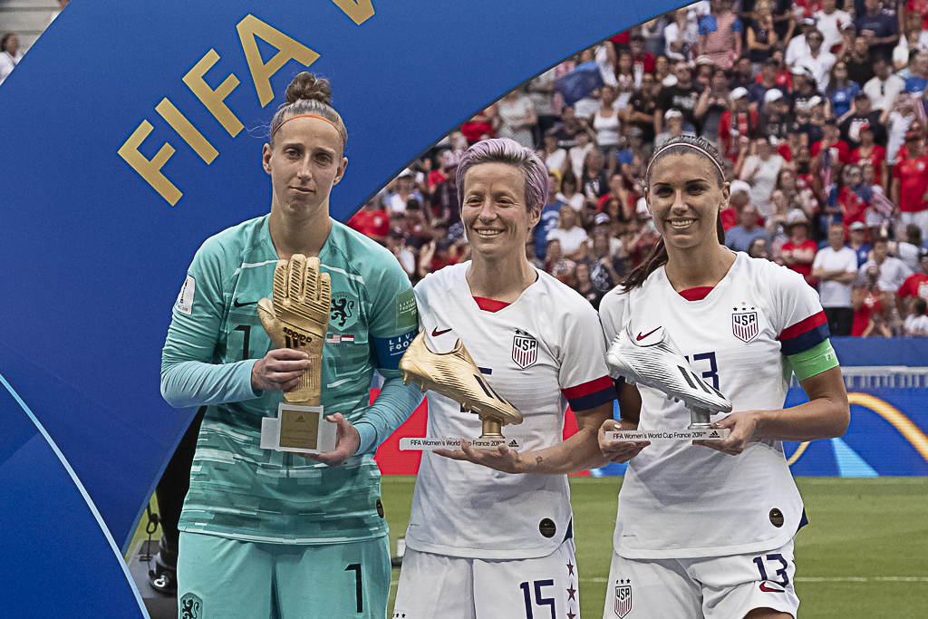 Sari van Veenendaal, Megan Rapinoe et Alex Morgan (photo Eric Baledent/FOF)