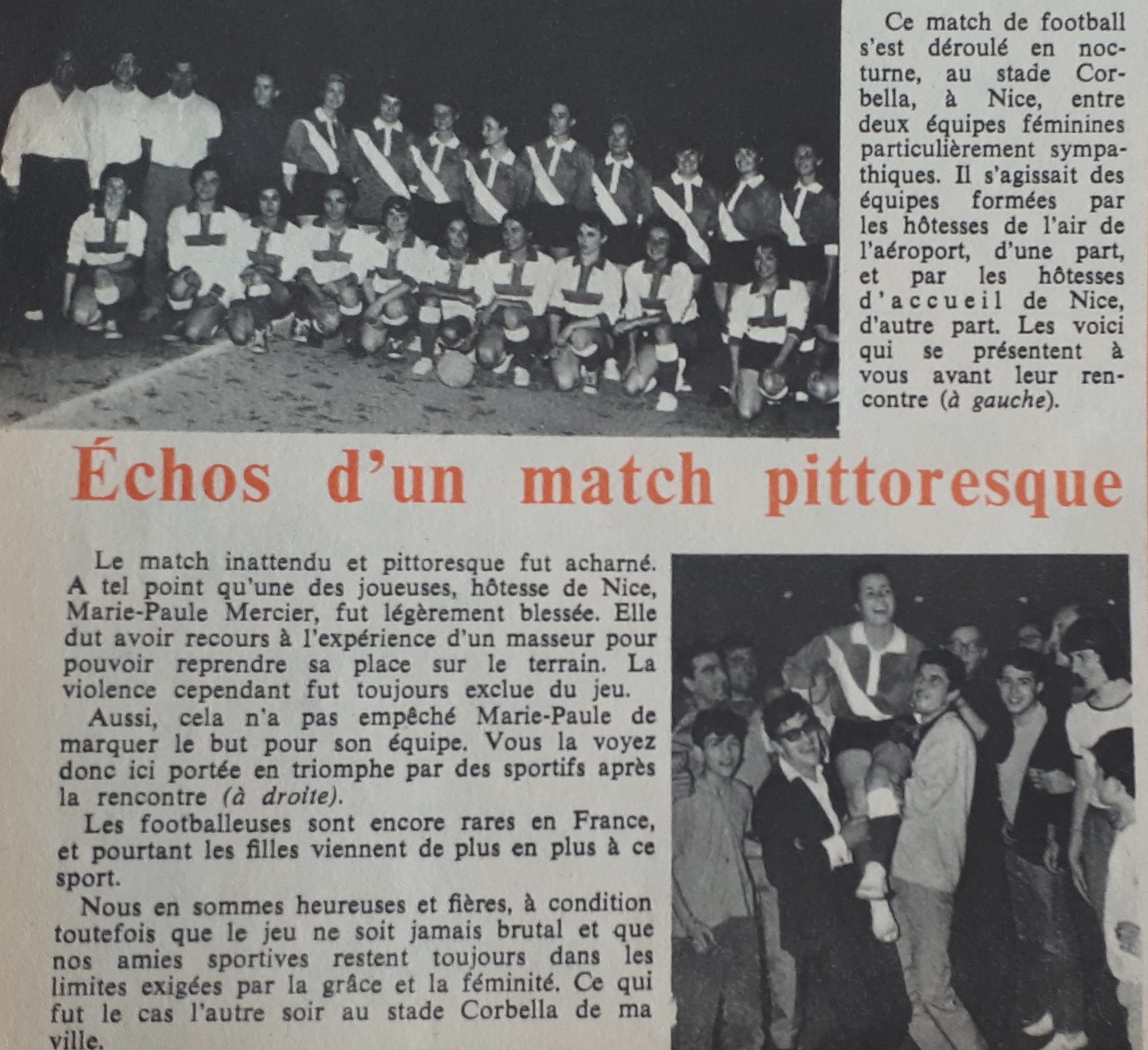 Août 1964, un magazine féminin fait l'écho d'une rencontre féminine à Nice