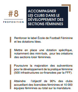 Des propositions sur le développement des sections féminines dans le programme de Noël Le Graët