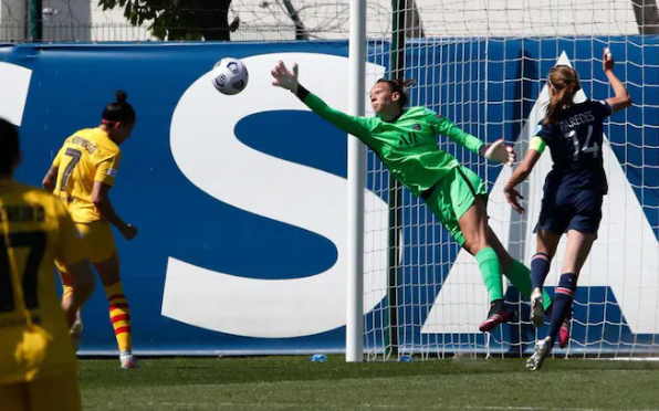 L'ancienne Parisienne Hermoso a ouvert le score (photo UEFA.com) L'ancienne Parisienne Hermoso a ouvert le score (photo UEFA.com)