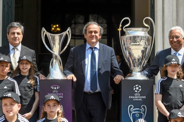 Les trophées des Ligues des Champions masculine et féminine sont à Lisbonne (photo UEFA)